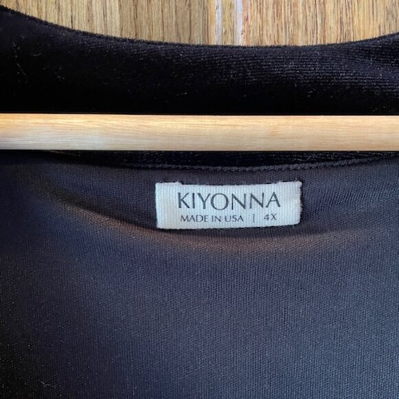 Kiyonna 4X 26-28 Black Gold Metallic Radiant Opulence Evening Gown - Picture 5 of 6